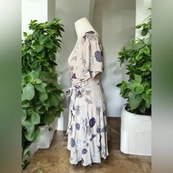 ASTR Purple Floral Wrap  Midi Casual Dress - Size S - Picture 4 of 6